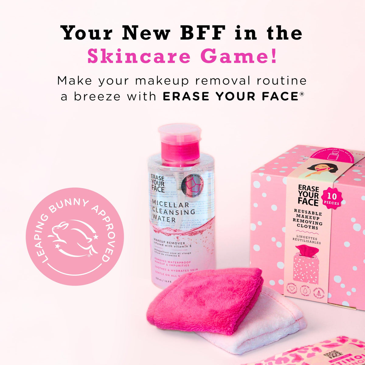 Erase Your Face 10pc Tissue Box Makeup Removing Cloths Set - Blue