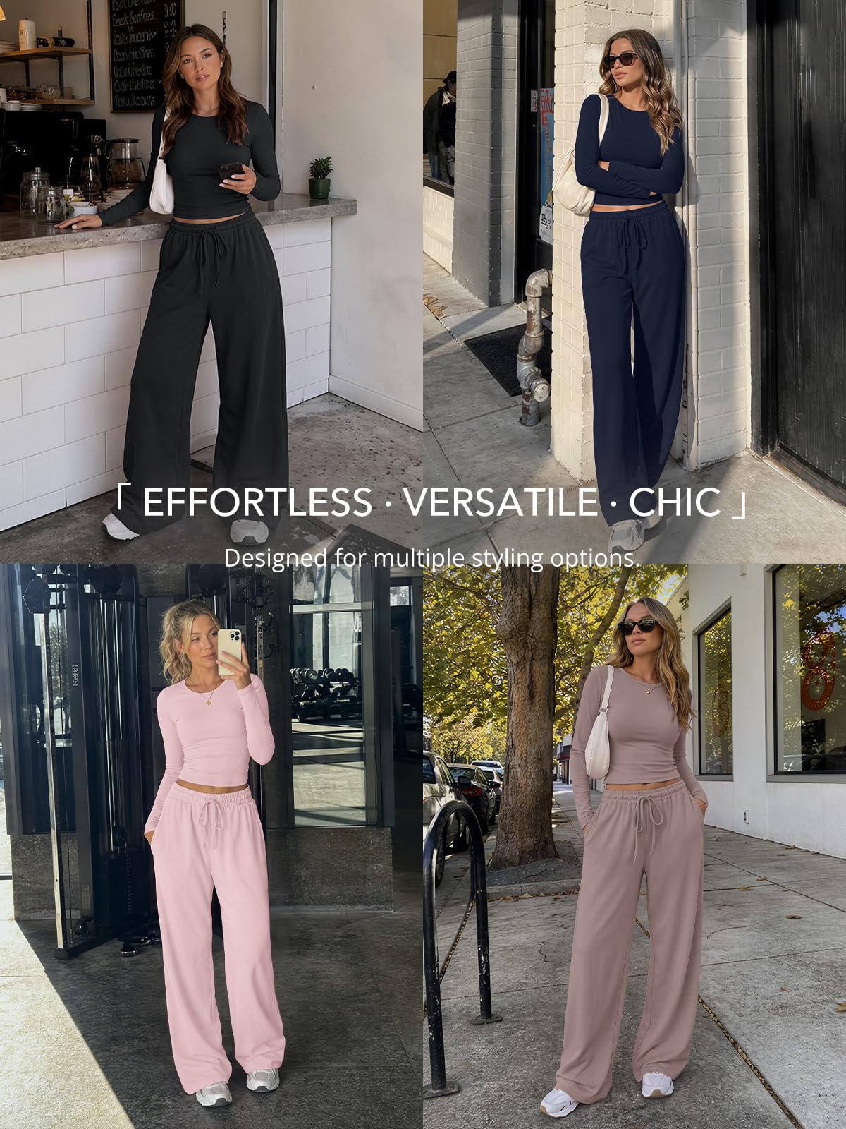 Trendy Queen Women's 2 Piece 2026 Fall Fashion Lounge Set with Pockets