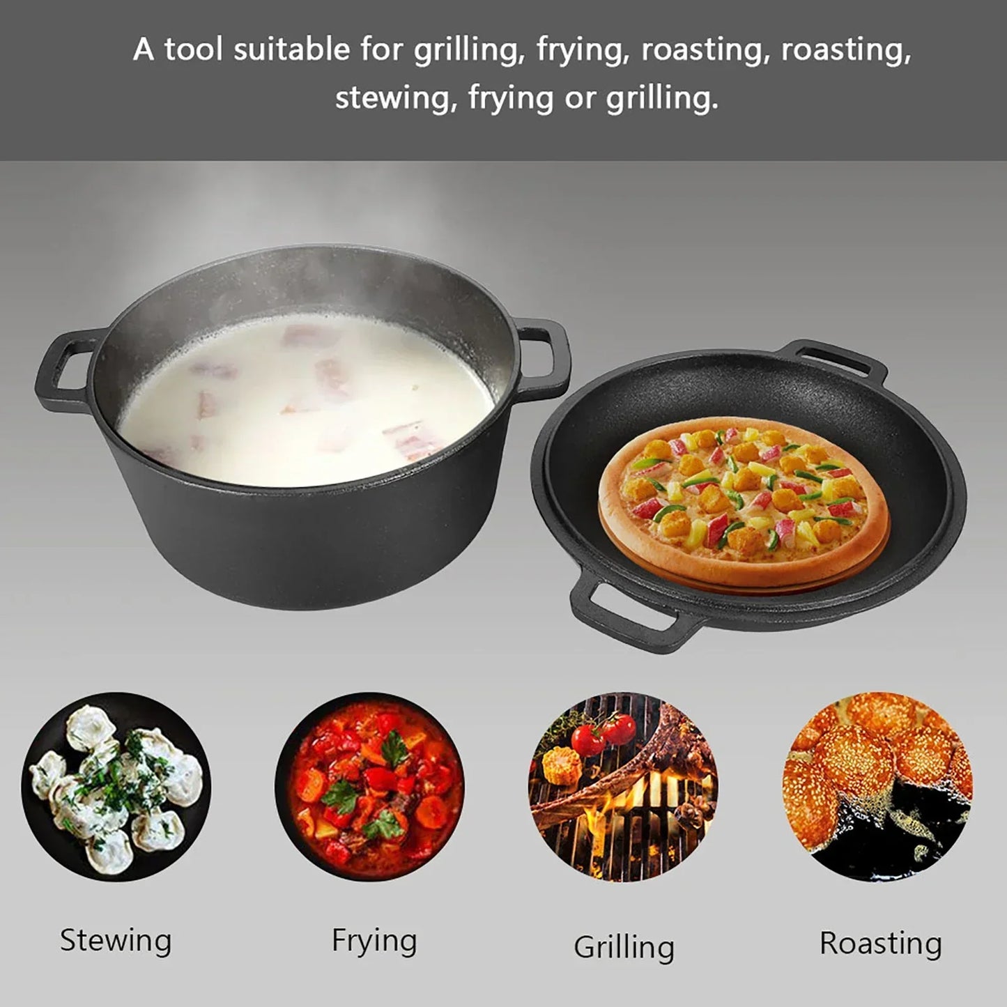 Cast Iron Double Dutch Oven