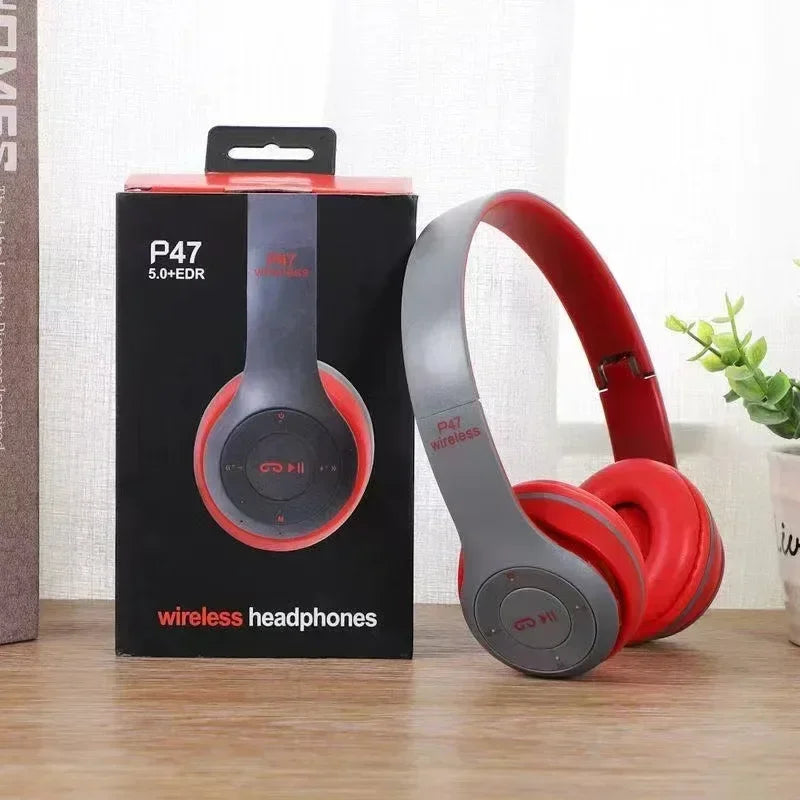 P47 Wireless Bluetooth Headphone With Microphone Foldable Headsets Bass HiFi Sound Music Stereo Earphone For Smartphones TV Game