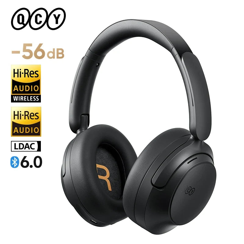 QCY H3S Over Ear Headphone Hi-Res LDAC Spatial Sound Headset H3S -56dB Adaptive ANC Wireless Earphone Bluetooth 6.0 102Hrs
