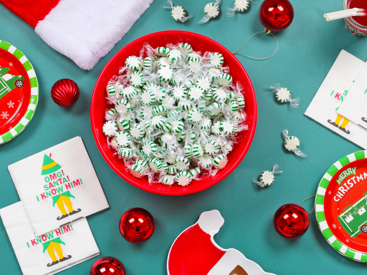 A Great Surprise Spearmint Starlight Mints – 4 lb Bulk, Individually Wrapped Green White Hard Candies