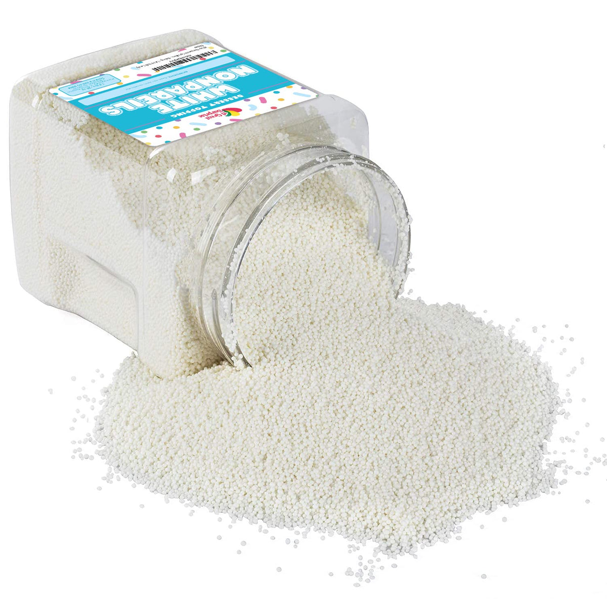 White Nonpareils Sprinkles – 1.8 lb Bulk by A Great Surprise for Cake Decorating & Baking