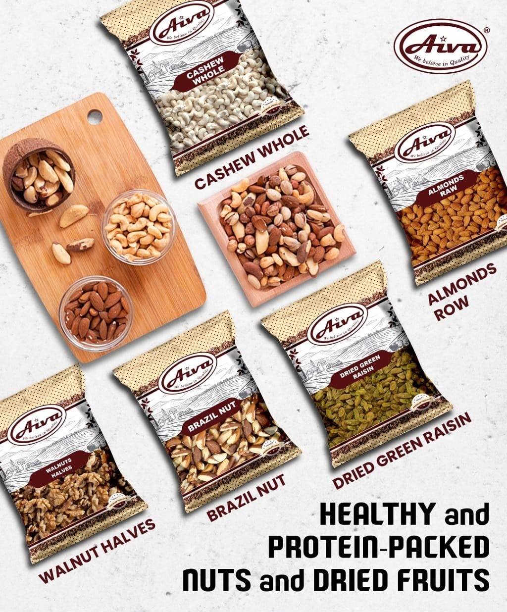 AIVA Natural Whole Raw Almonds, 5 lb – USA Grown, Raw, Skin-On, Unsalted