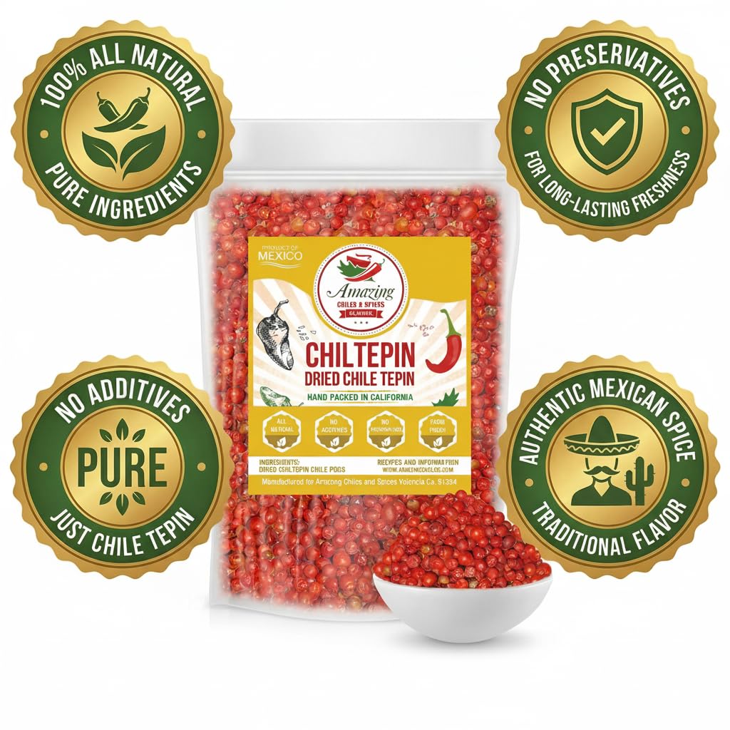 Dried Chiltepin Peppers (Chile Tepin) – 4oz Bag | Amazing Chiles & Spices