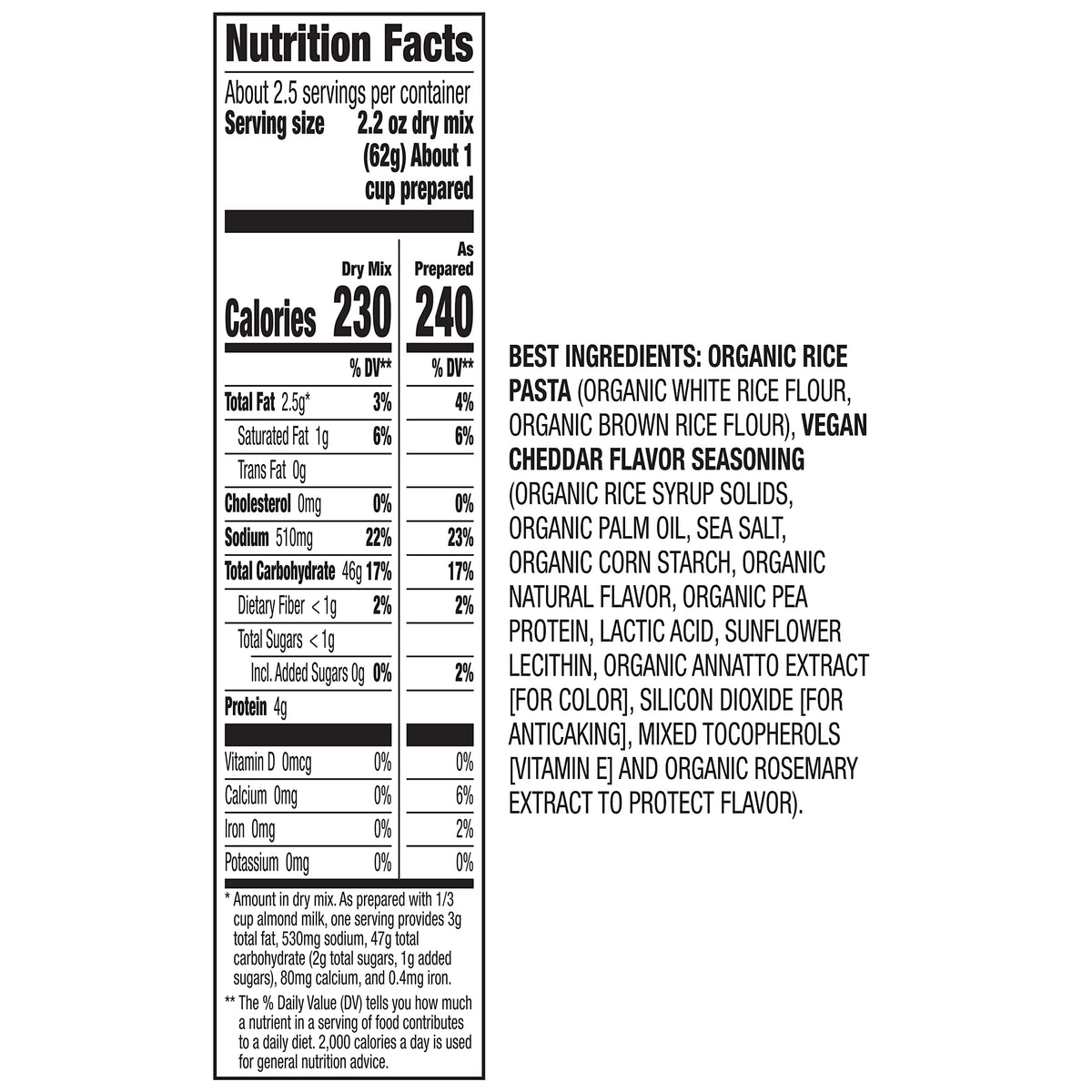 Annie’s Vegan Mac Rice Pasta & Cheddar Flavor Dinner – Organic Gluten Free, 12-Pack Box