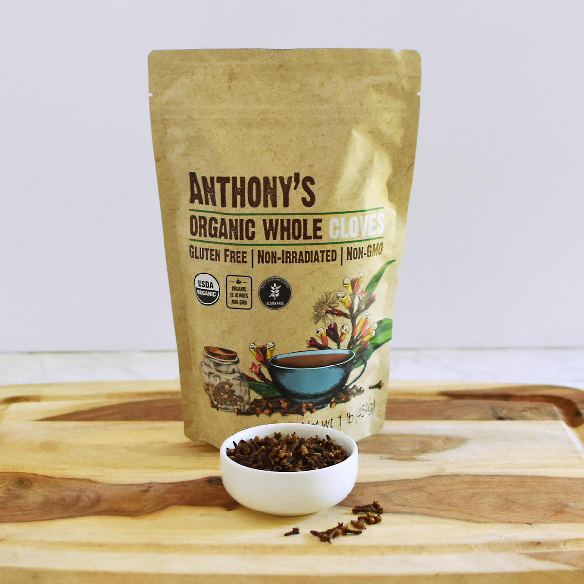 Anthony's Organic Whole Cloves – 1 lb | Gluten Free, Non-GMO, Non-Irradiated