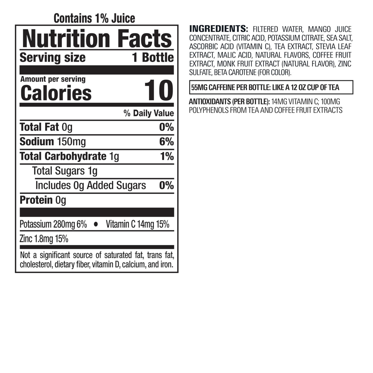 Bai Malawi Mango Antioxidant Infused Water – 18oz, 12 Pack, Vitamin C, No Artificial Sweeteners