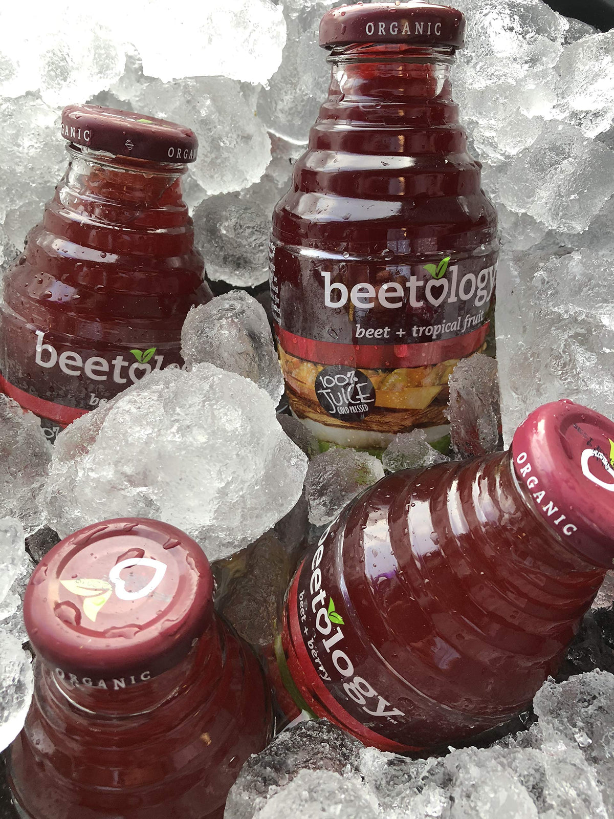 Beetology Organic Beet & Cherry Juice – 8.45oz (6 Pack) | Cold-Pressed, Heart Healthy, Nutrient-Packed Beverage