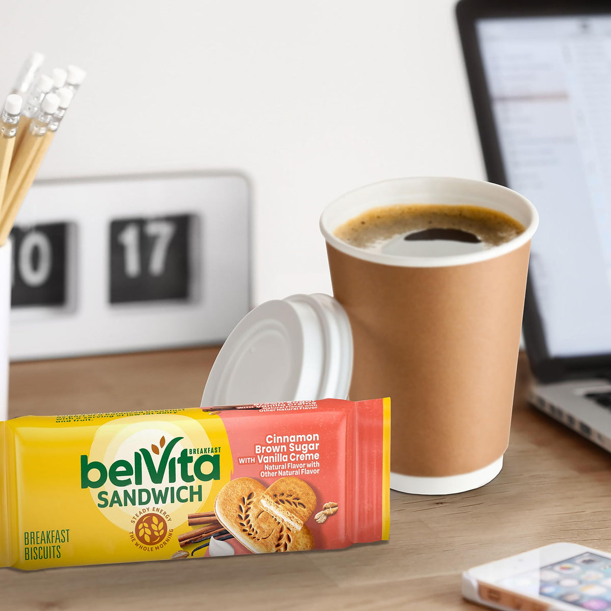 Belvita Breakfast Sandwich Cinnamon Brown Sugar with Vanilla Creme – 30 Pack Breakfast Biscuits