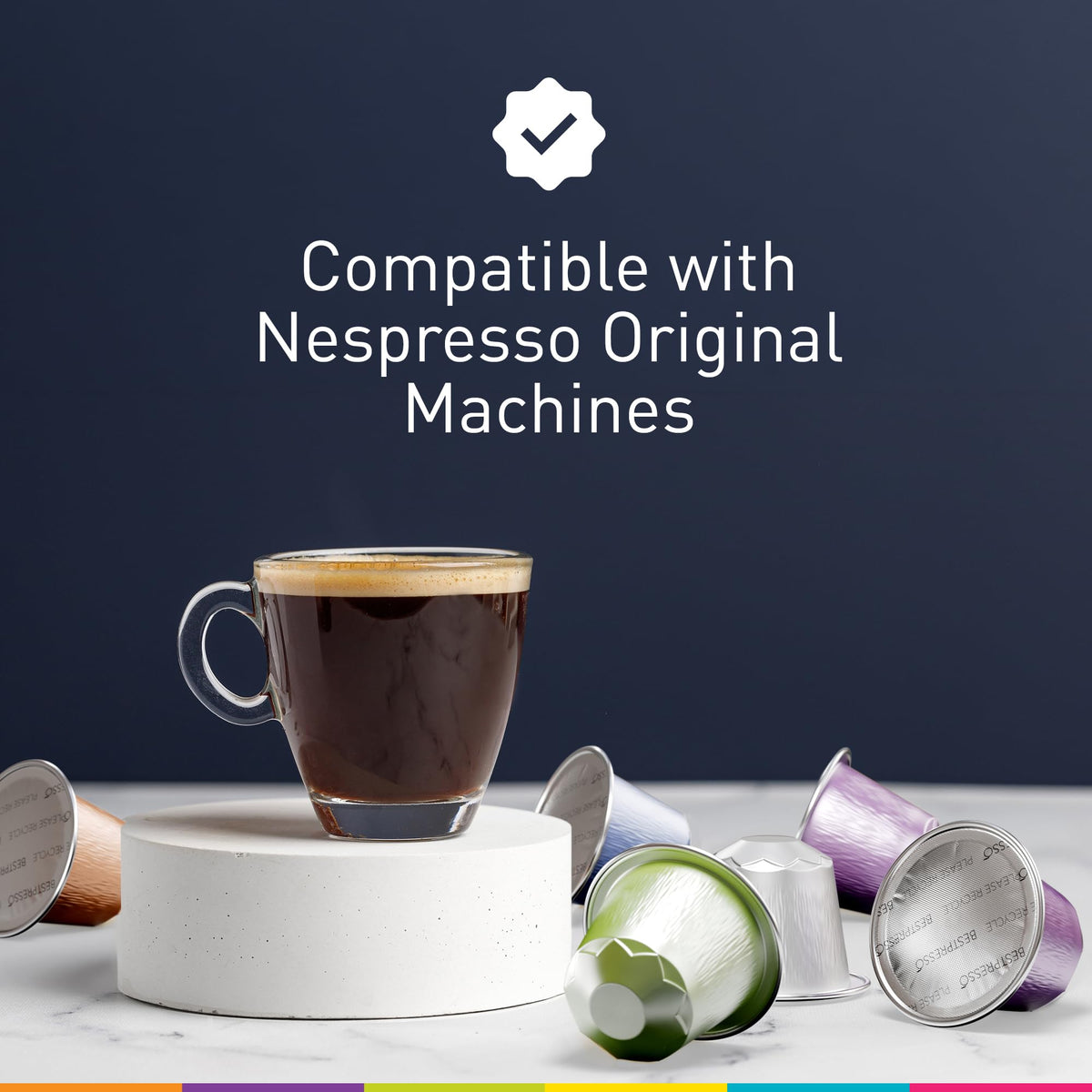 Bestpresso Original Coffee Pods for Nespresso Original Machine – 120 Aluminum Pods, High-Intensity Espresso Lungo Blend