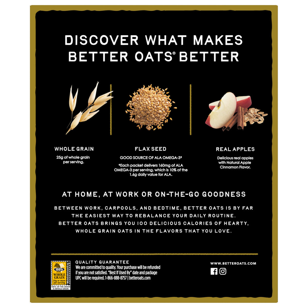 Better Oats 100 Calorie Apples and Cinnamon Oatmeal Packets — Box of 6