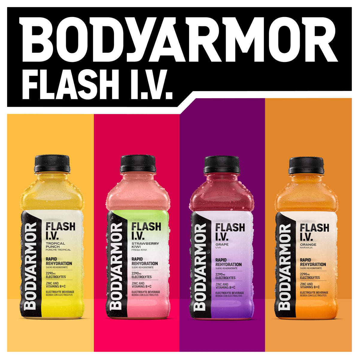 BODYARMOR Flash I.V. Cucumber Lime — Rapid Hydration Electrolyte Beverage (12 x 20 fl oz)