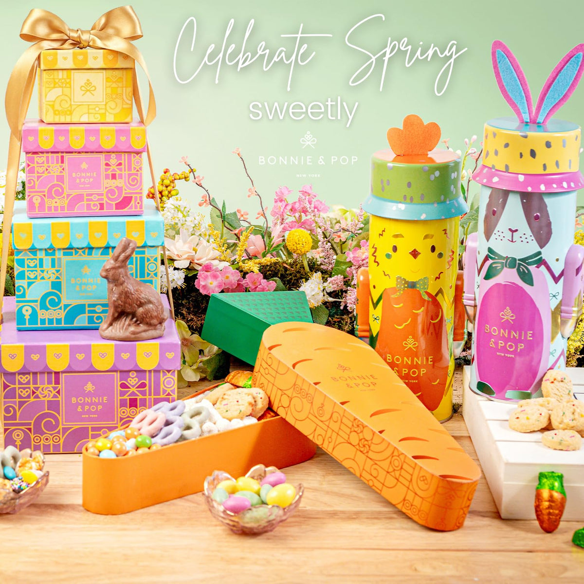 Bonnie and Pop Candy Gift Basket – Spring Snack Variety Box for Mother's Day