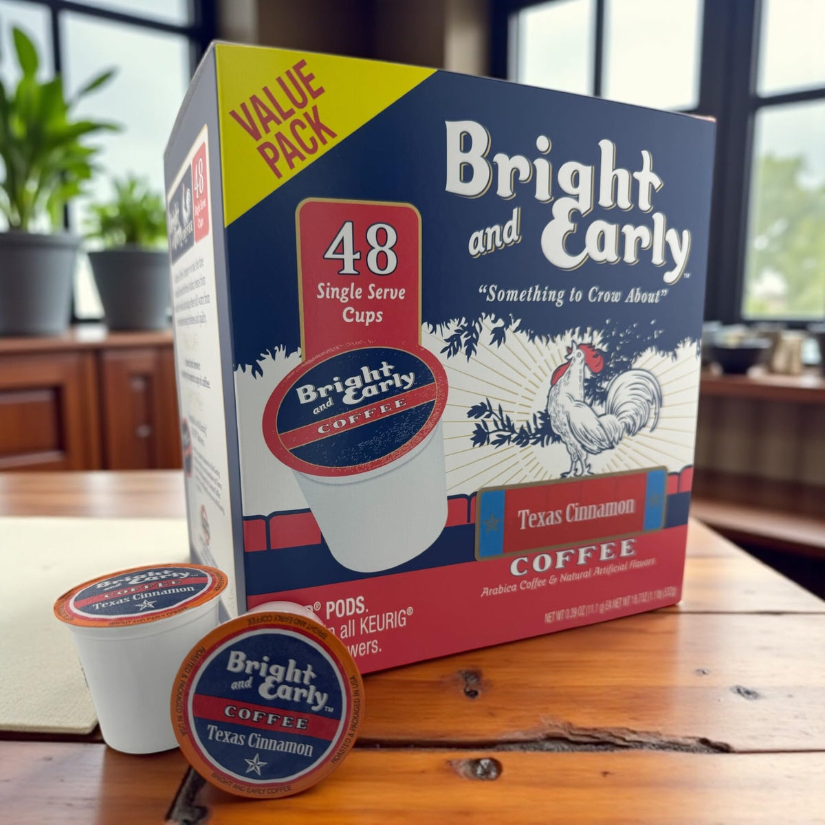 Bright and Early Texas Cinnamon Coffee Pods for Keurig — 96-Count Single Serve Cups
