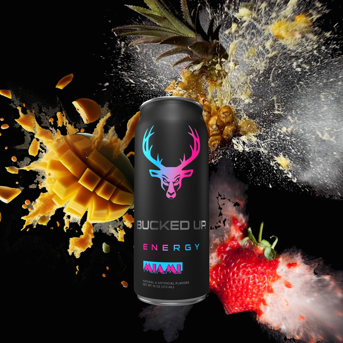 Bucked Up Energy Drink 300mg – Miami (12 CT) | Sugar-Free, Ready-To-Drink