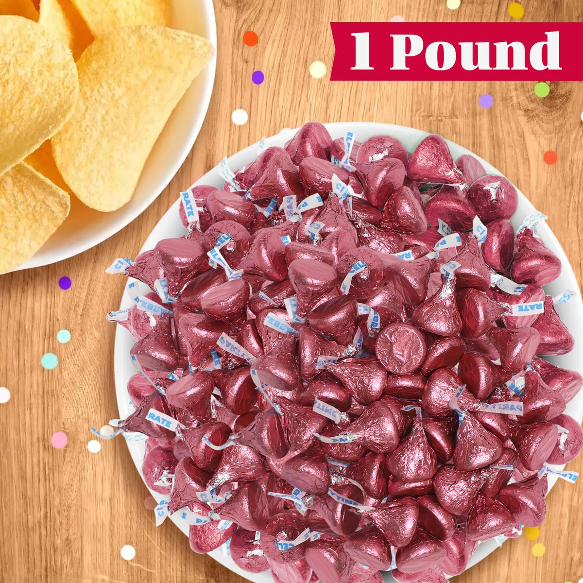Buha Sweets Milk Chocolate in Pink Foil – 3 lb Bulk Bag (Approx. 300 Pieces)