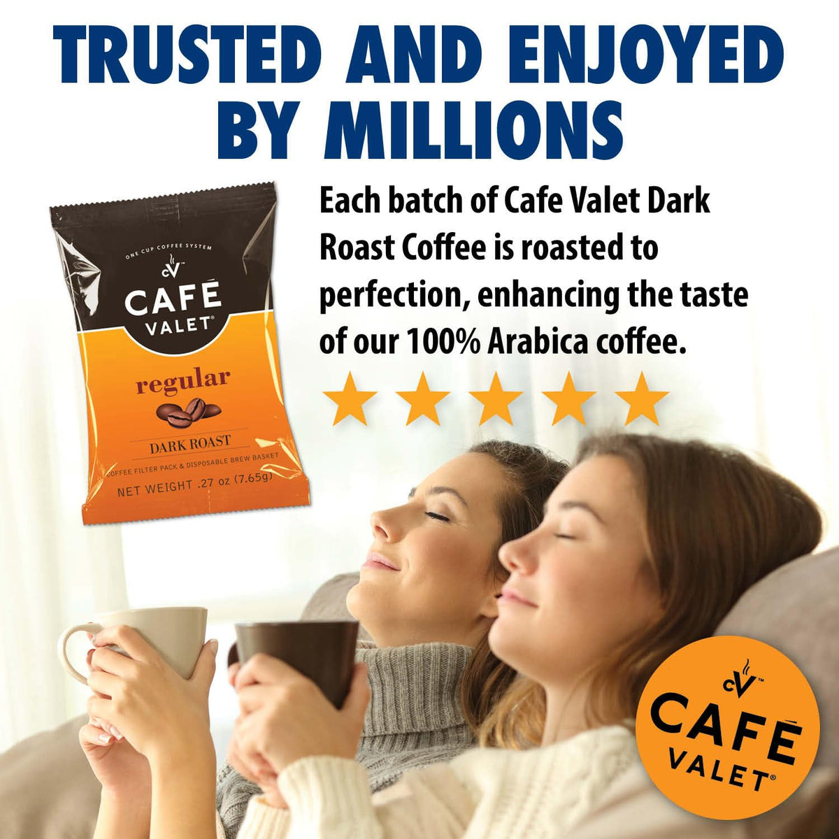 Cafe Valet Regular Dark Roast – 84-Count Single-Serve Packets for Café Valet Makers
