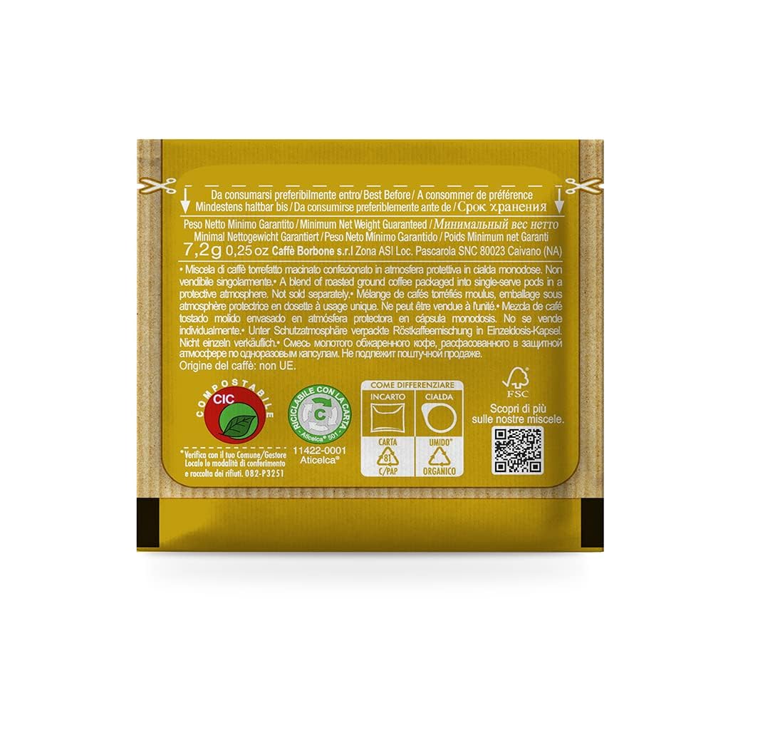 Caffè Borbone Espresso Pods – Gold Blend (Miscela Oro) – 50 Count | Dark Roast ESE Pods