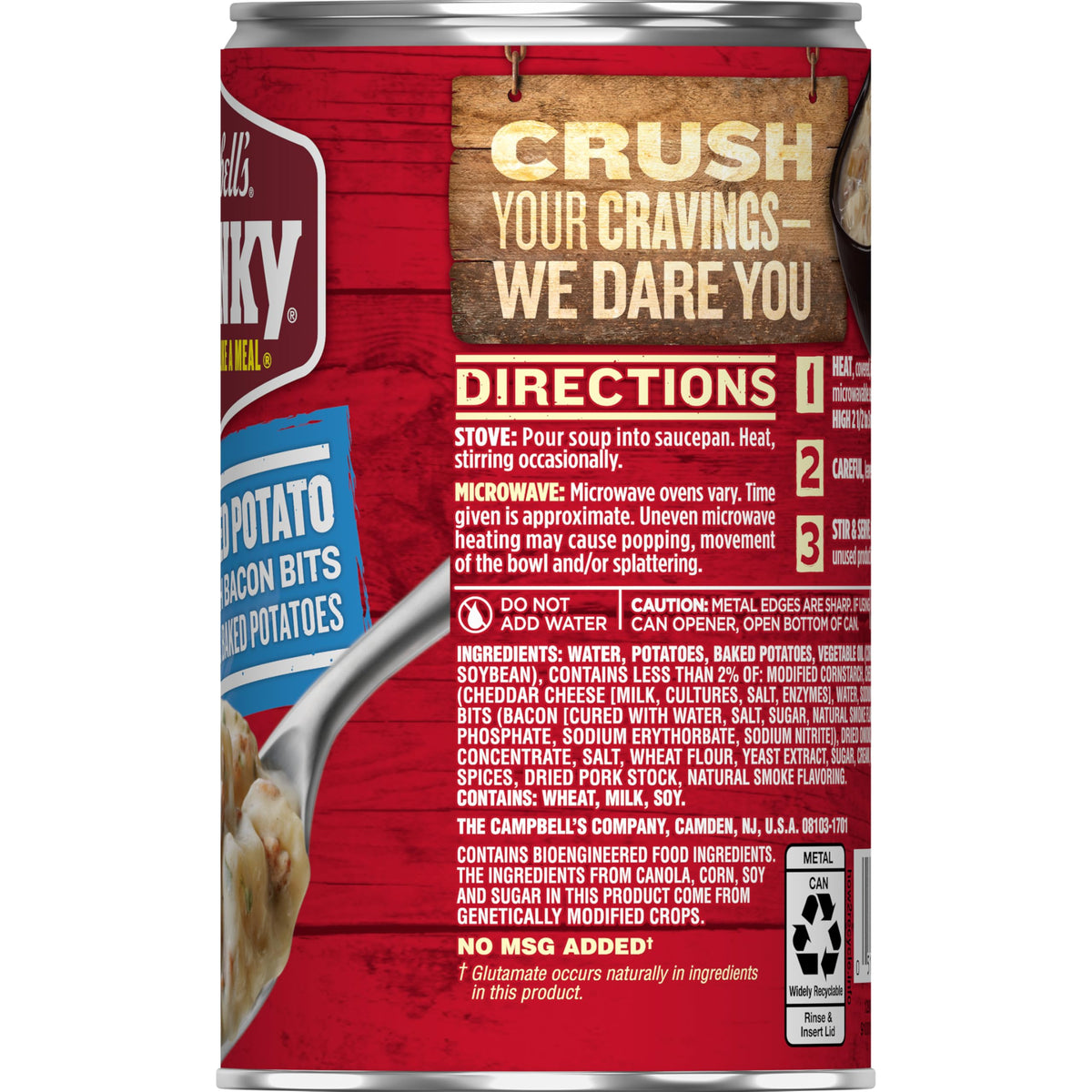 Campbell's Chunky Baked Potato with Cheddar & Bacon Bits Soup – 18.8 oz Can (Case of 12)