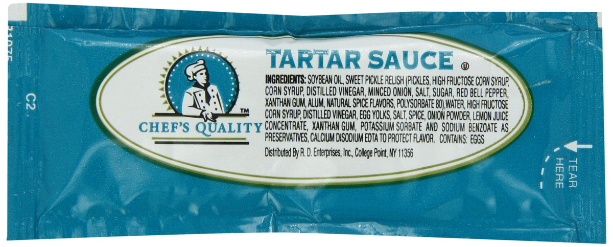 Chef's Quality Tartar Sauce, 200 Count – 12g Portion Pack