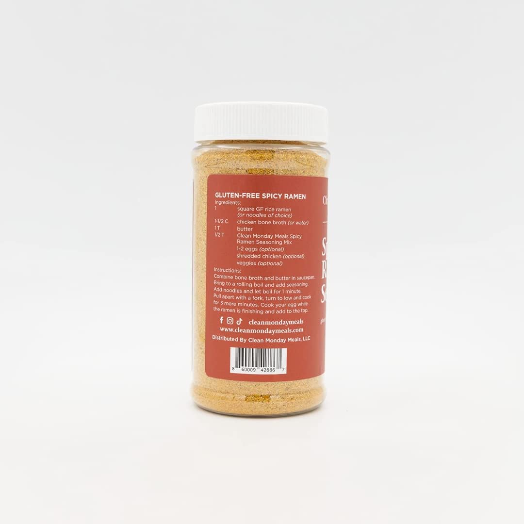 Clean Monday Meals Spicy Ramen Seasoning Mix – Gluten-Free, Dairy-Free, Vegan-Friendly | 2-Pack 11.07 oz