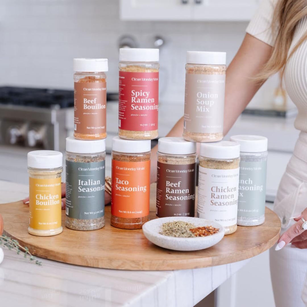 Clean Monday Meals Taco Seasoning Mix | Gluten Free, Dairy Free, Non-GMO | Mediterranean Herbs & Garlic