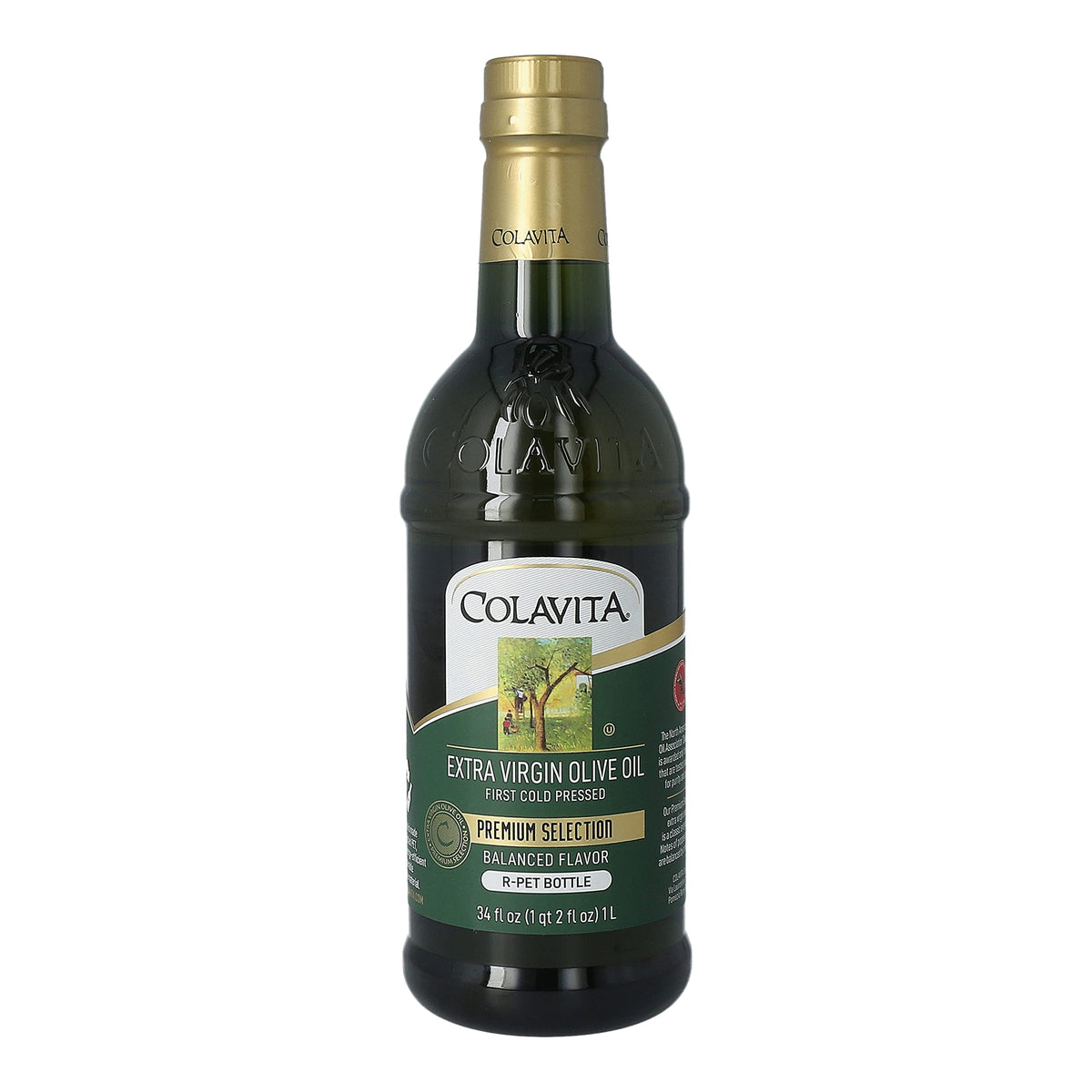 Colavita Premium Selection Extra Virgin Olive Oil 34 oz Bottle | Cold-Pressed Italian EVOO