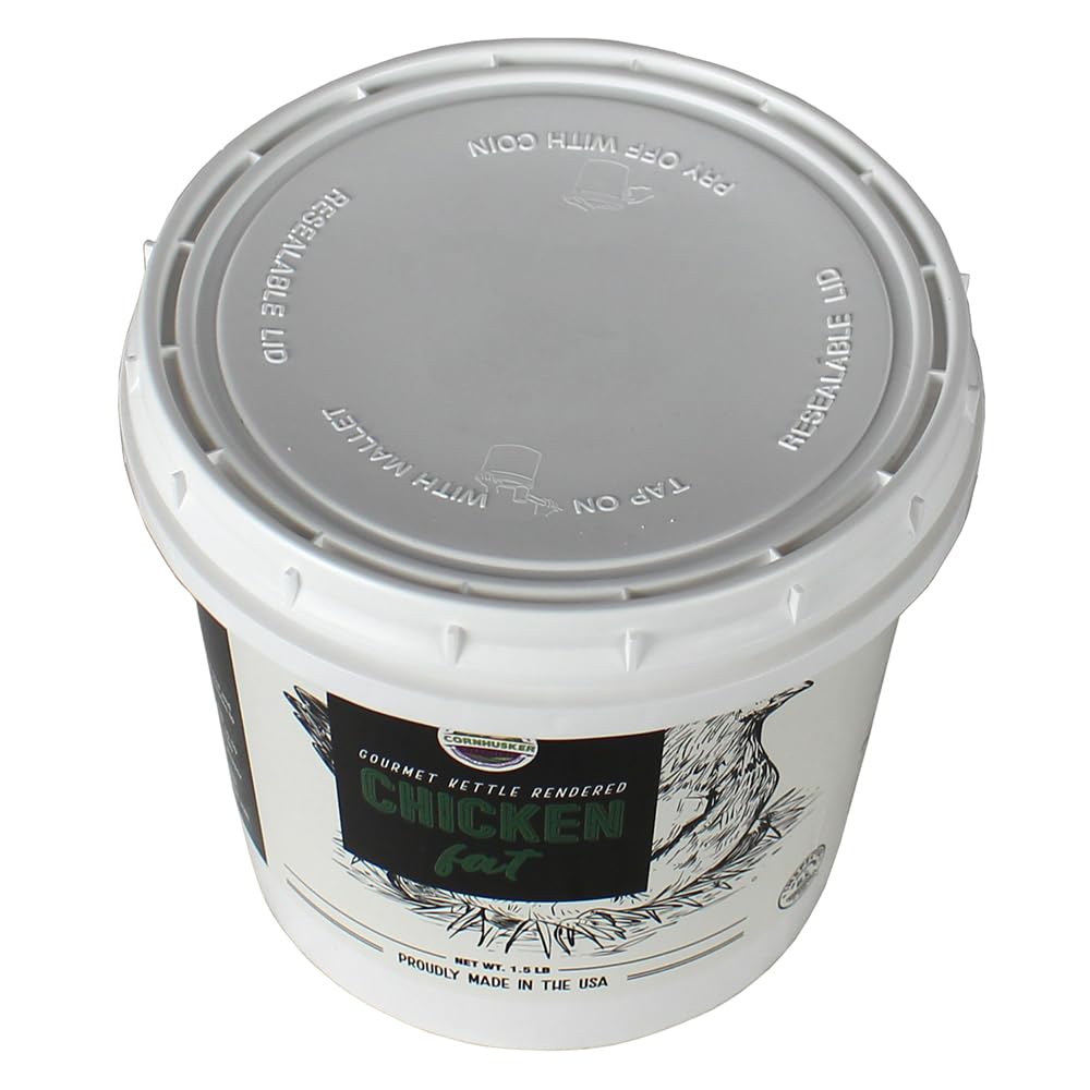 Cornhusker Kitchen Gourmet Rendered Chicken Fat – 1.5 lb Tub | Paleo-Friendly Cooking Fat