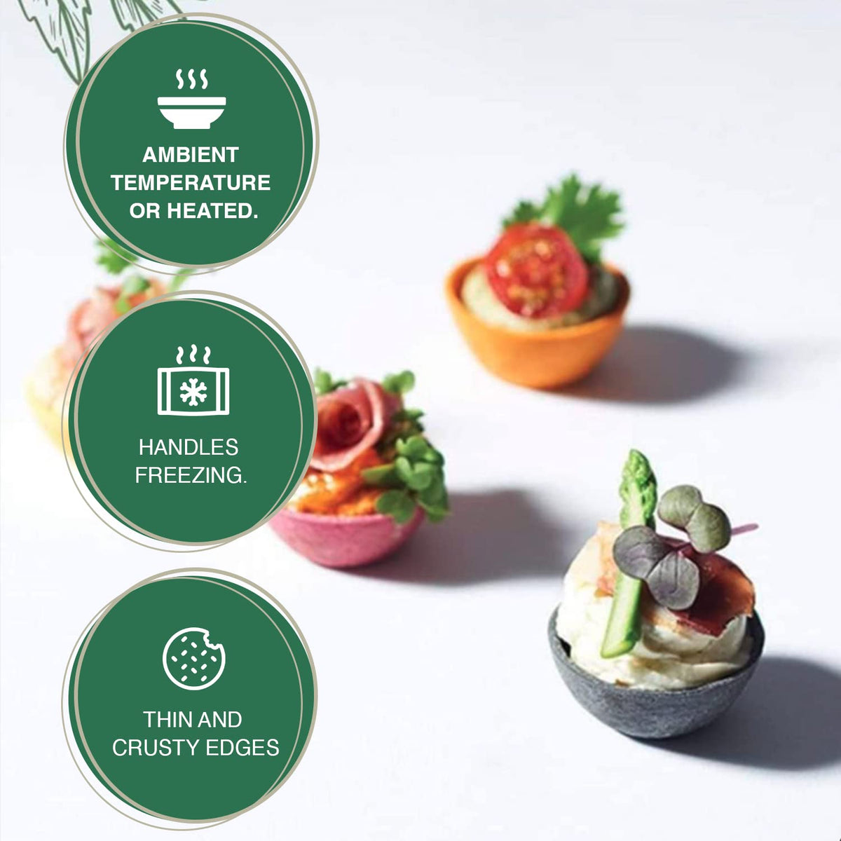 CROC'IN Sweet Premium Mini Tart Shells – Ready-to-Fill Edible Pastry Pans (60 Pieces)