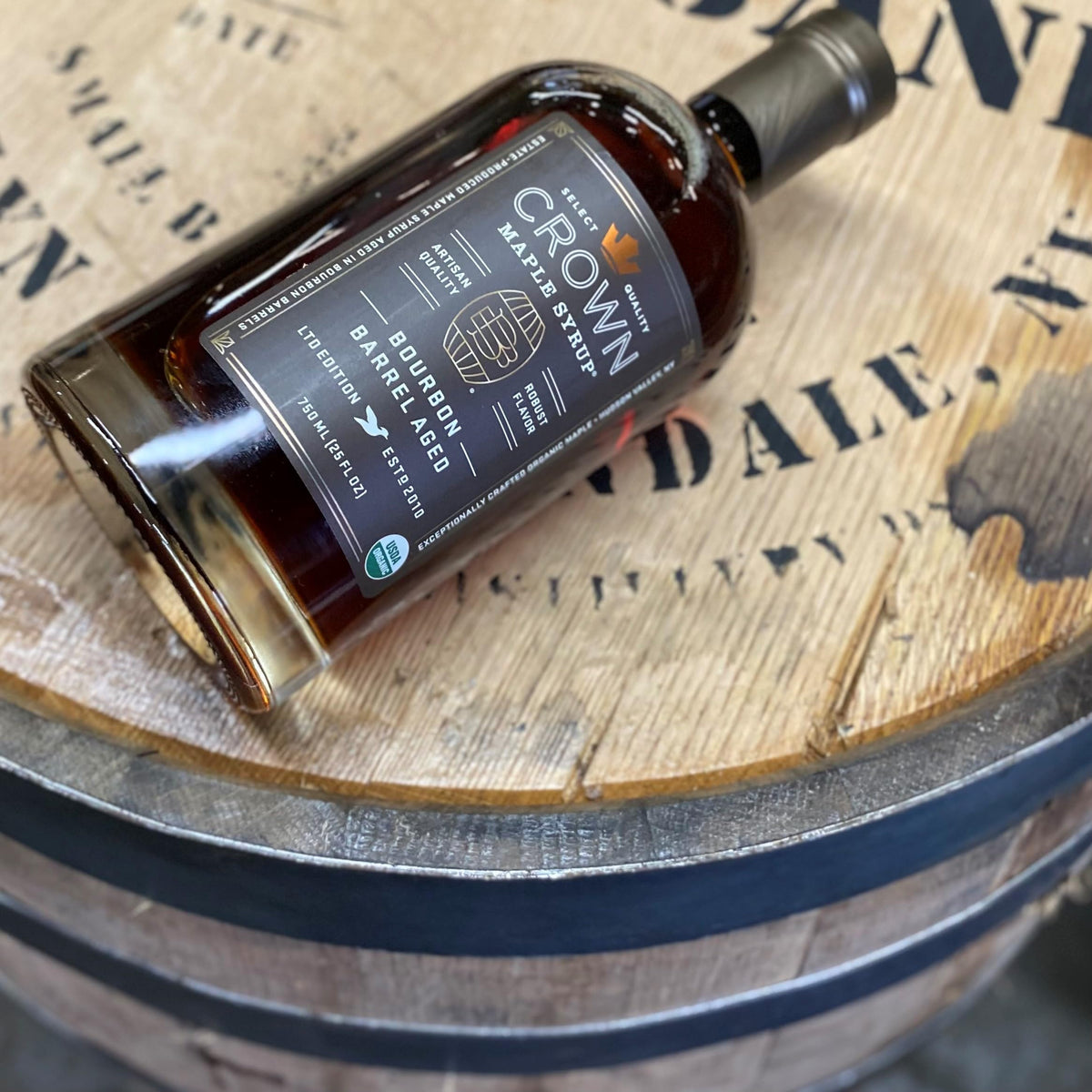 Crown Maple Bourbon Barrel-Aged Organic Maple Syrup – 25 Fl Oz (Pack of 1)