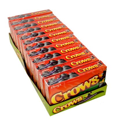 Crows Licorice Flavored Gumdrops – 6.5 oz Box | 12 per Case | Licorice Candy Bulk