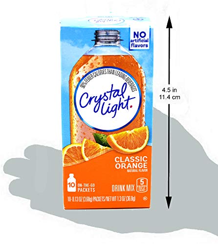Crystal Light On The Go Packets Classic Orange – Vitamin C & Calcium, 10 Count