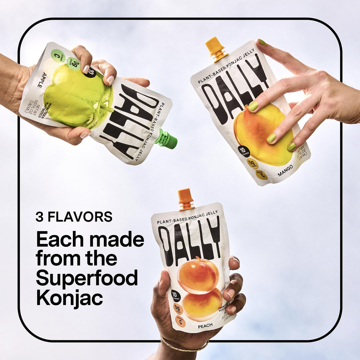 DALLY Peach Drinkable Konjac Jelly – 10 Calorie, Keto + Gluten Free Snack