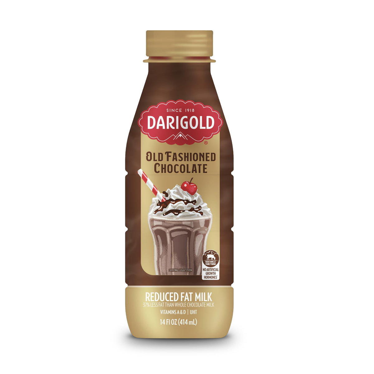 Darigold Old Fashioned Chocolate Milk 2% - Shelf-Stable 14oz, 12-Pack