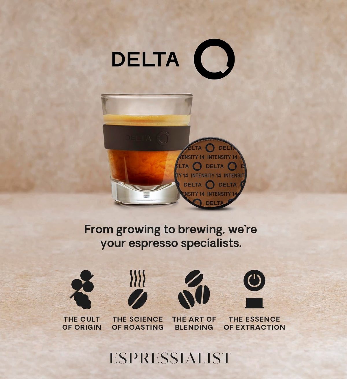 Delta Q EpiQ Espresso Pods for Delta Q Machines – Intensity 14, Roasted Nuts, 40-Capsule XL Pack