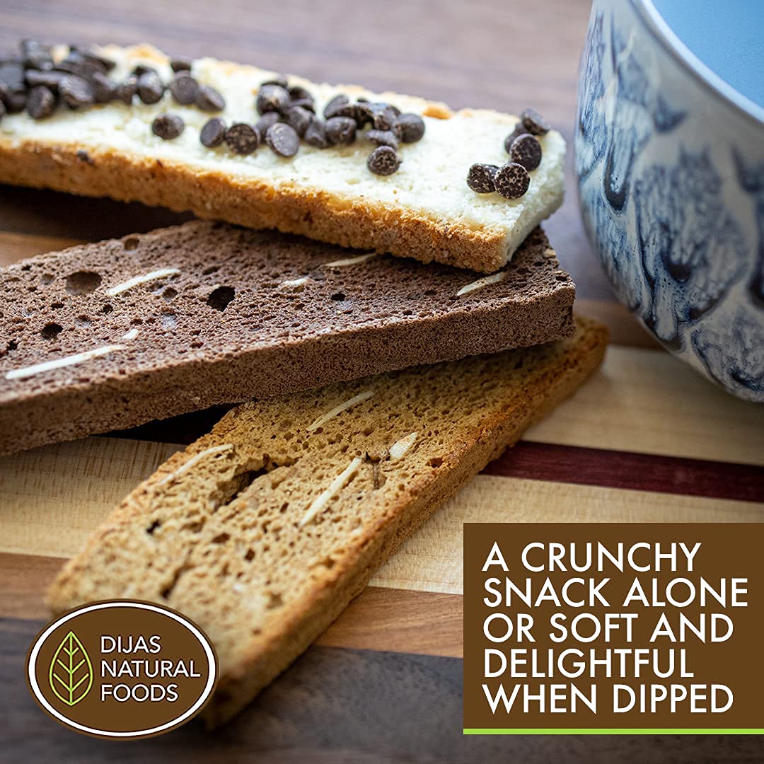 Dijas Natural Foods Fat Free Biscotti – Chocolate Almond, Individually Wrapped (12 oz)