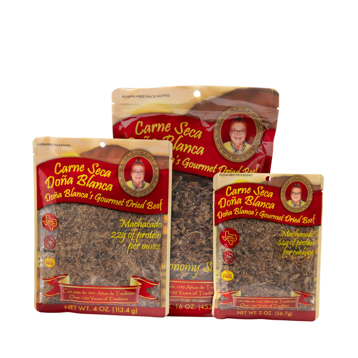Carne Seca Doña Blanca 16 oz – Gourmet Dried Beef Jerky with Kosher Sea Salt