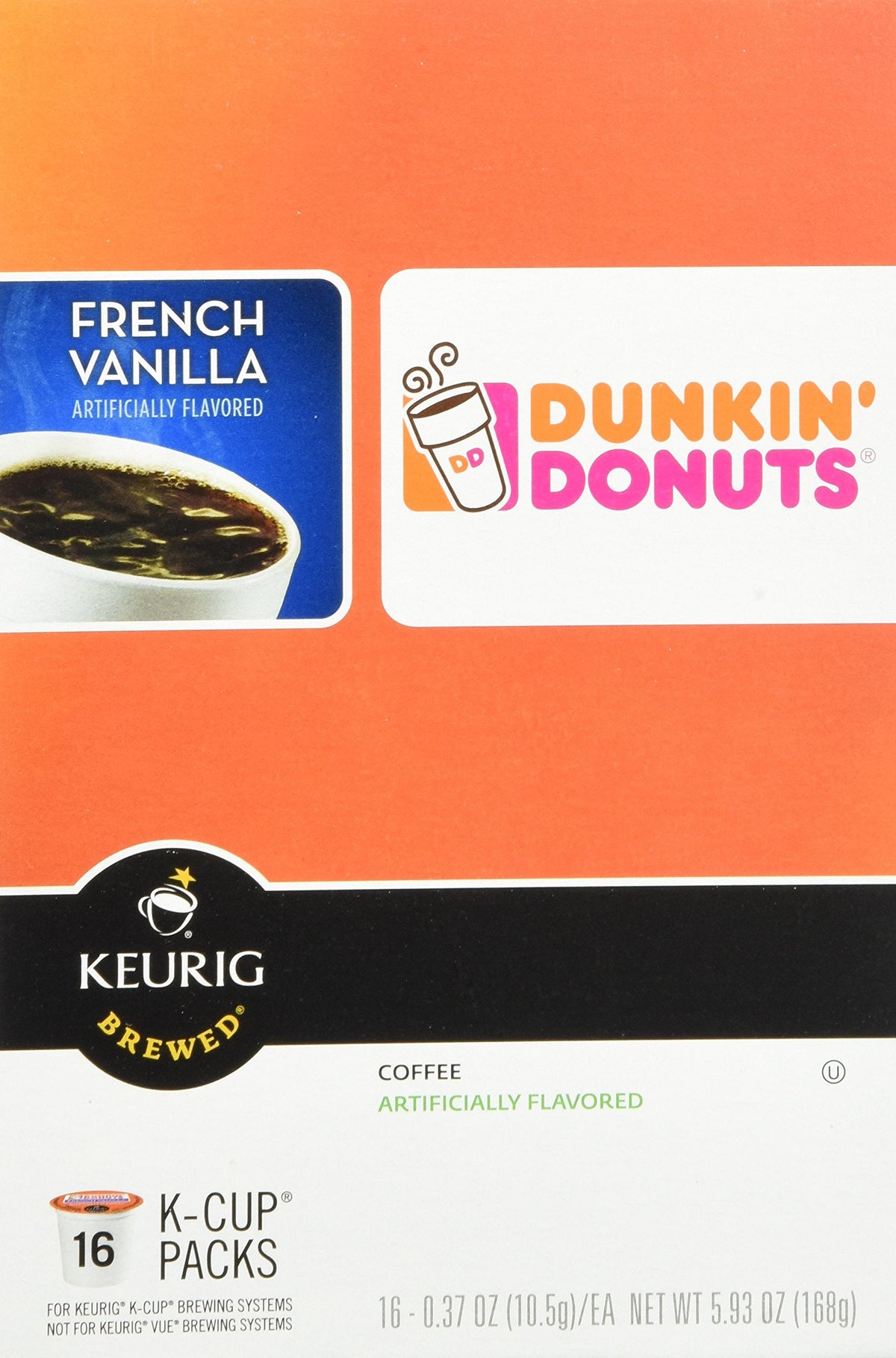 Dunkin' Donuts French Vanilla Flavored Coffee K-Cups for Keurig K-Cup Brewers - 32 Pack (Packaging May Vary)