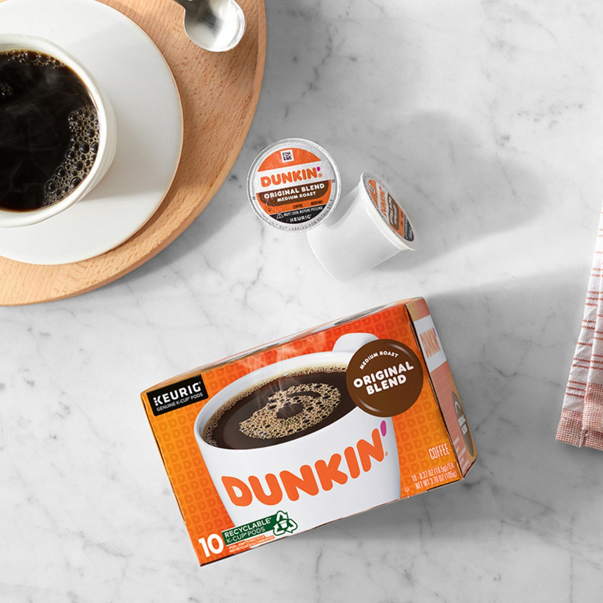 Dunkin’ Original Blend Coffee K-Cup Pods – Medium Roast, Keurig, Pack of 6 (60 Count)