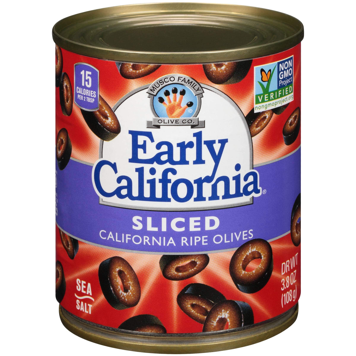 Early California Sliced Black Olives - 3.8 oz Cans (Pack of 12) | Non-GMO, Gluten-Free