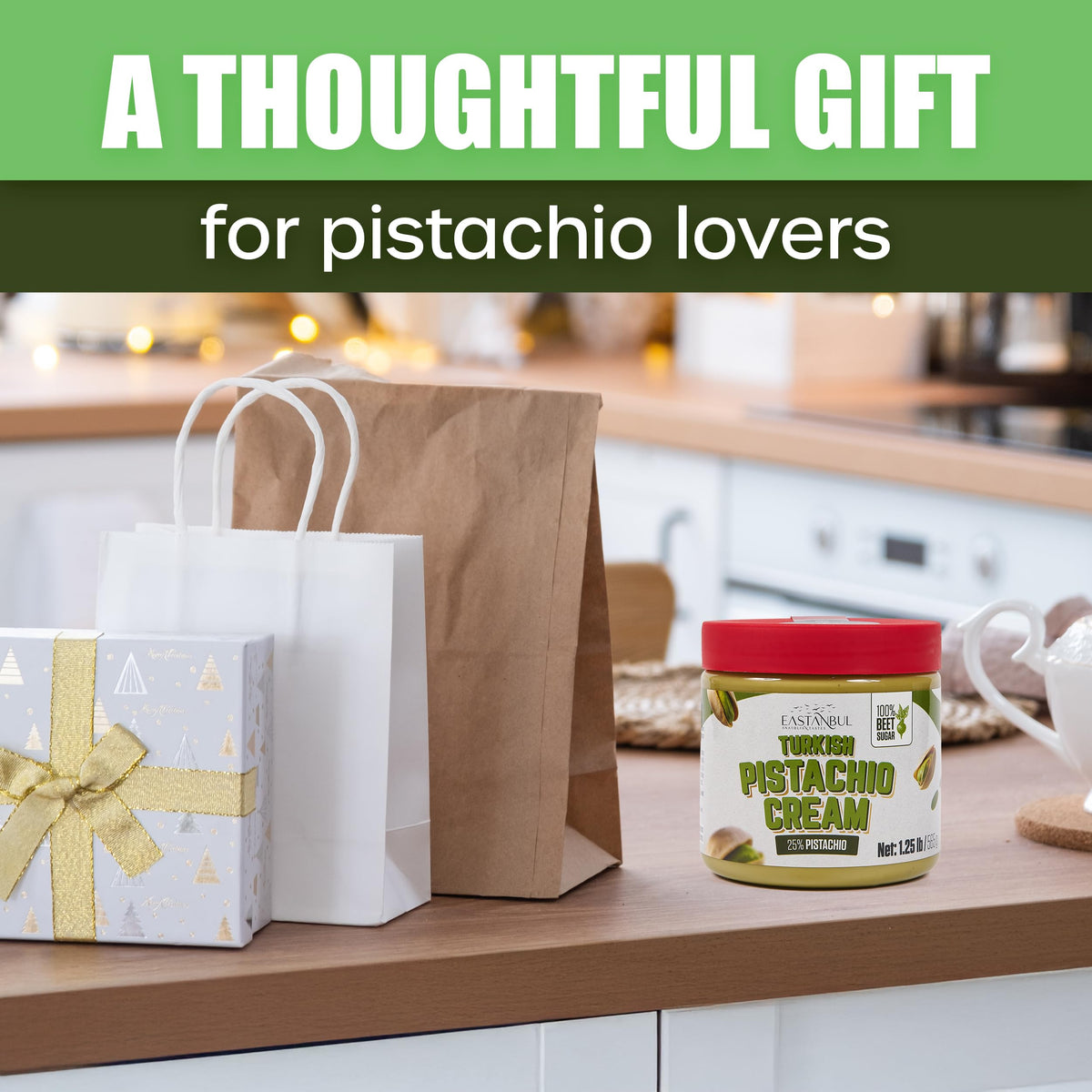 Eastanbul Pistachio Cream 1.25lb – Turkish Pistachio Butter, No Palm Oil