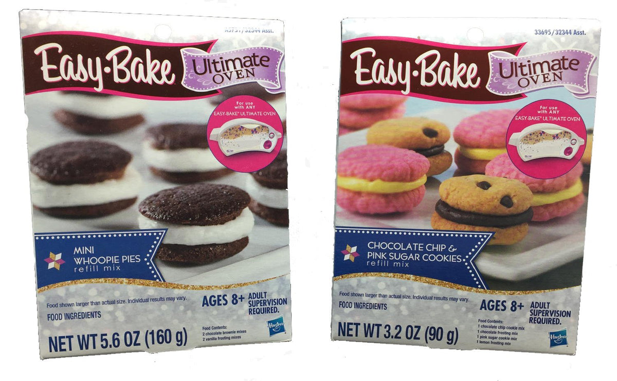 Easy Bake Chocolate Chip & Pink Sugar Cookies and Mini Whoopie Pies Refill Pack – 2 Mixes