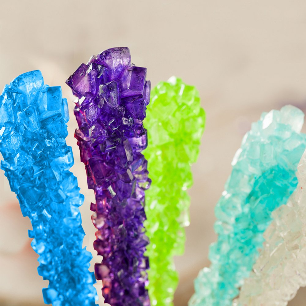 Espeez Extra Large Blue Raspberry Rock Candy Sticks — 24 Pack for Weddings & Parties, Individually Wrapped