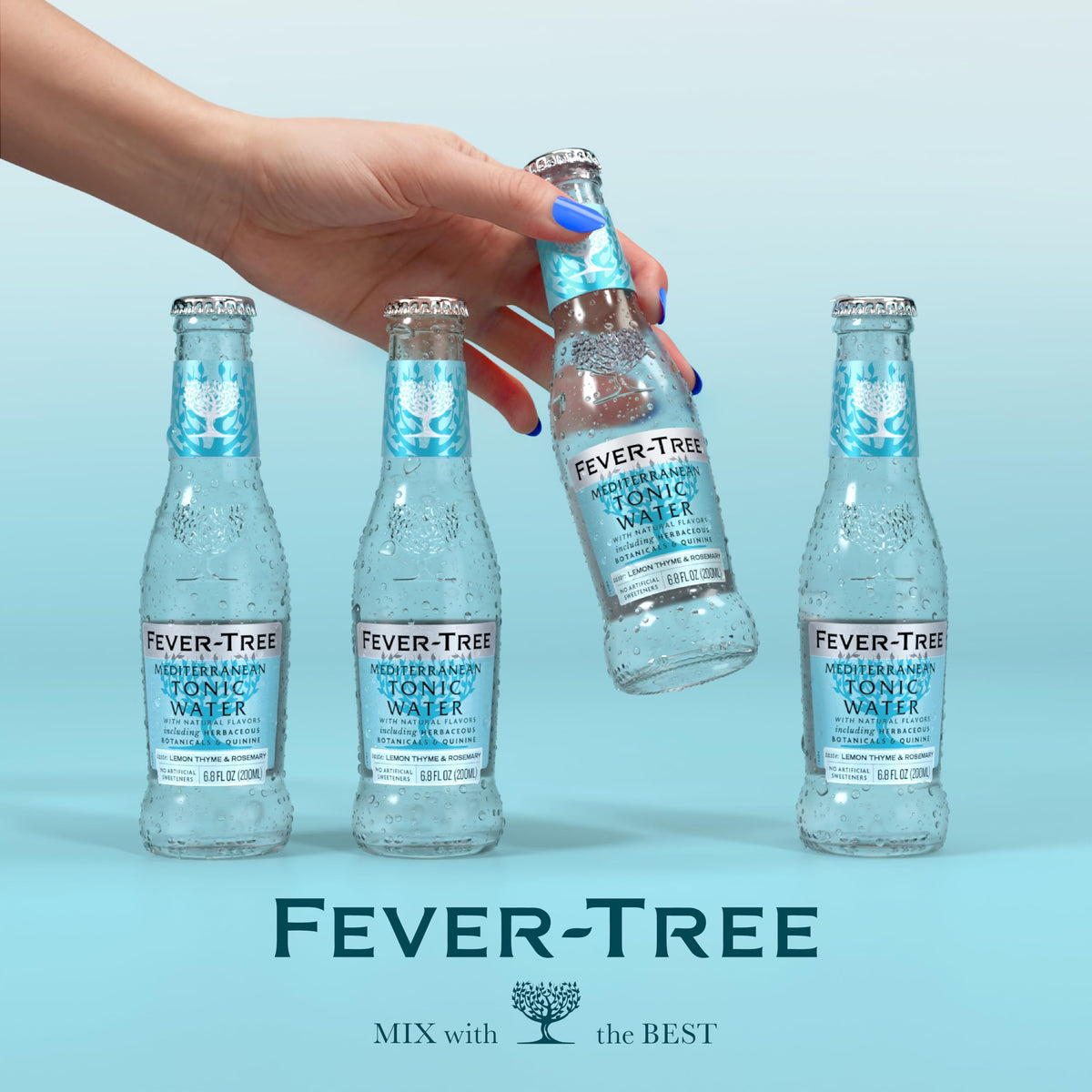Fever-Tree Mediterranean Tonic Water – Premium Mixer, 24 x 6.8 oz, Naturally Sourced & Non-GMO
