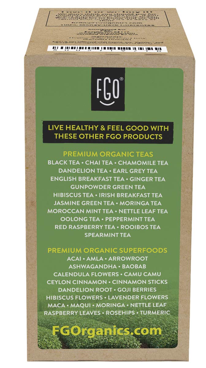 FGO Organic Green Tea K-Cup Pods for Keurig – 24 Count, USDA Organic, Non-GMO