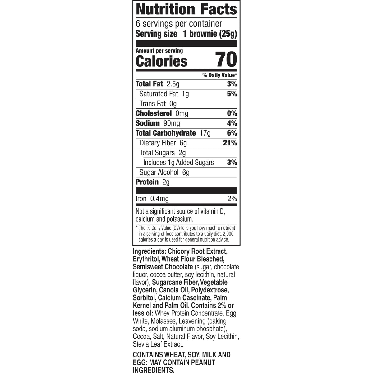 Fiber One 70 Calorie Chocolate Chip Cookie Brownie Bars — Pack of 8 (48 Bars Total, 6 Bars/Box)
