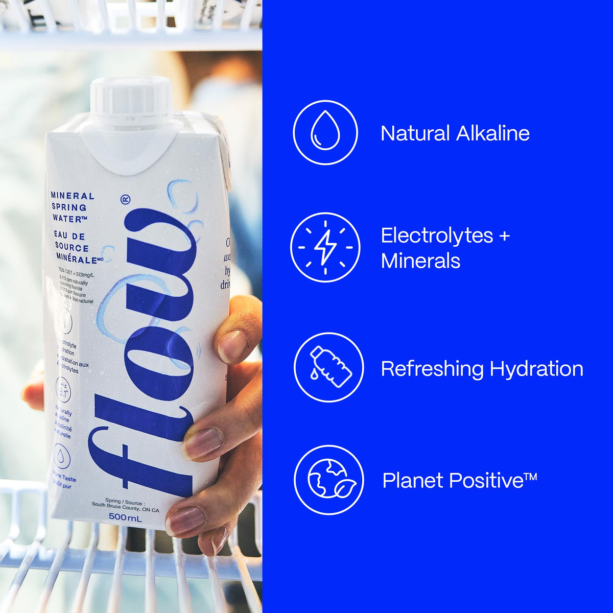 Flow Alkaline Spring Water – Naturally Alkaline with Electrolytes, Eco-Friendly 12-Pack (16.9 oz)