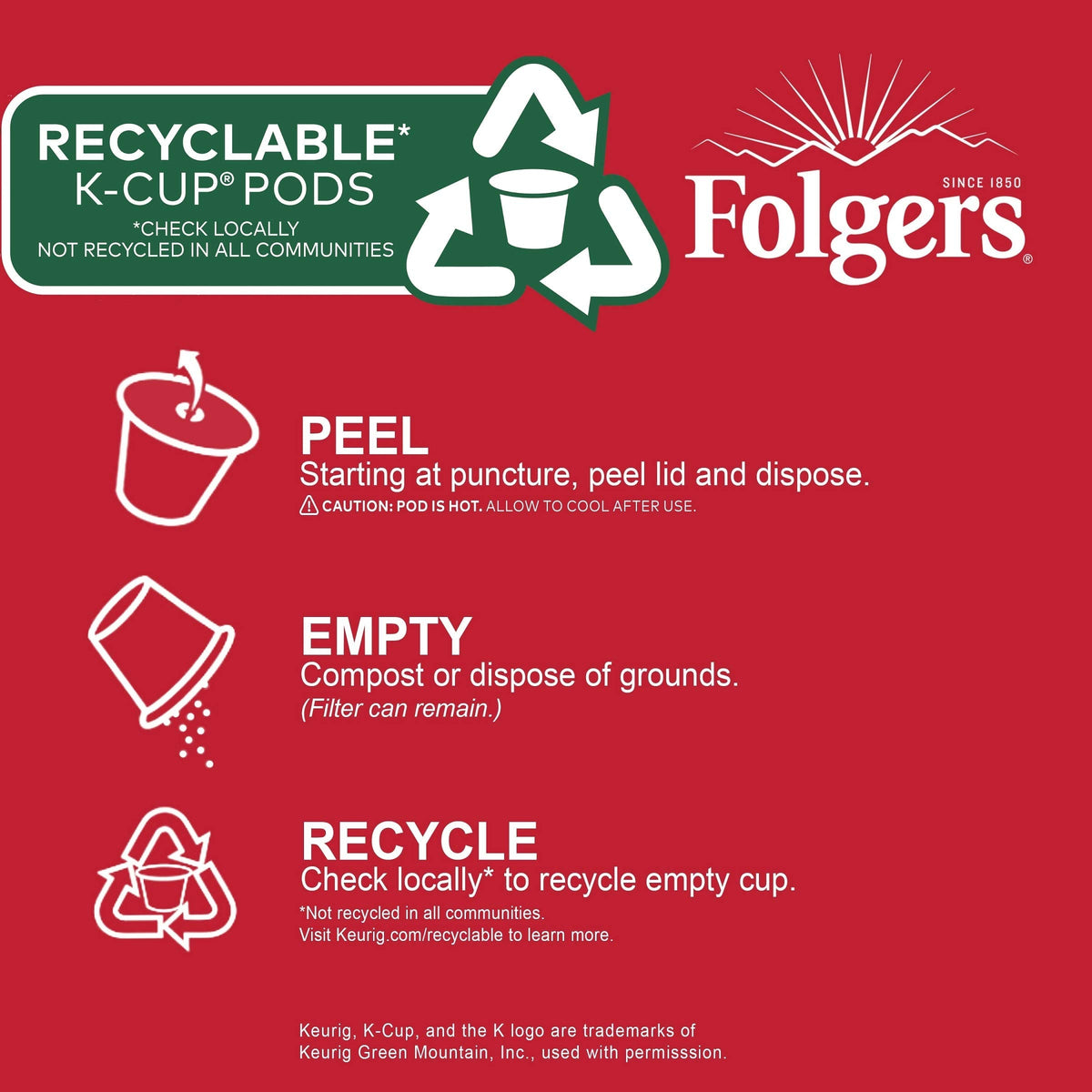 Folgers Classic Roast Medium Roast Coffee — 96 Keurig K-Cup Pods