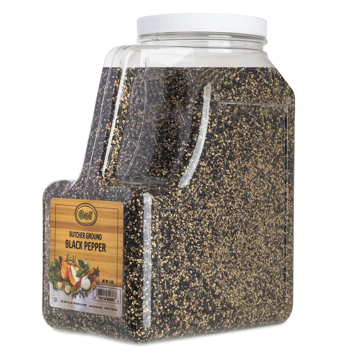 Gel Spice 10-Mesh Butcher Ground Black Pepper – 5 Lb Jar for Barbecue & Grilling